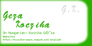 geza kocziha business card